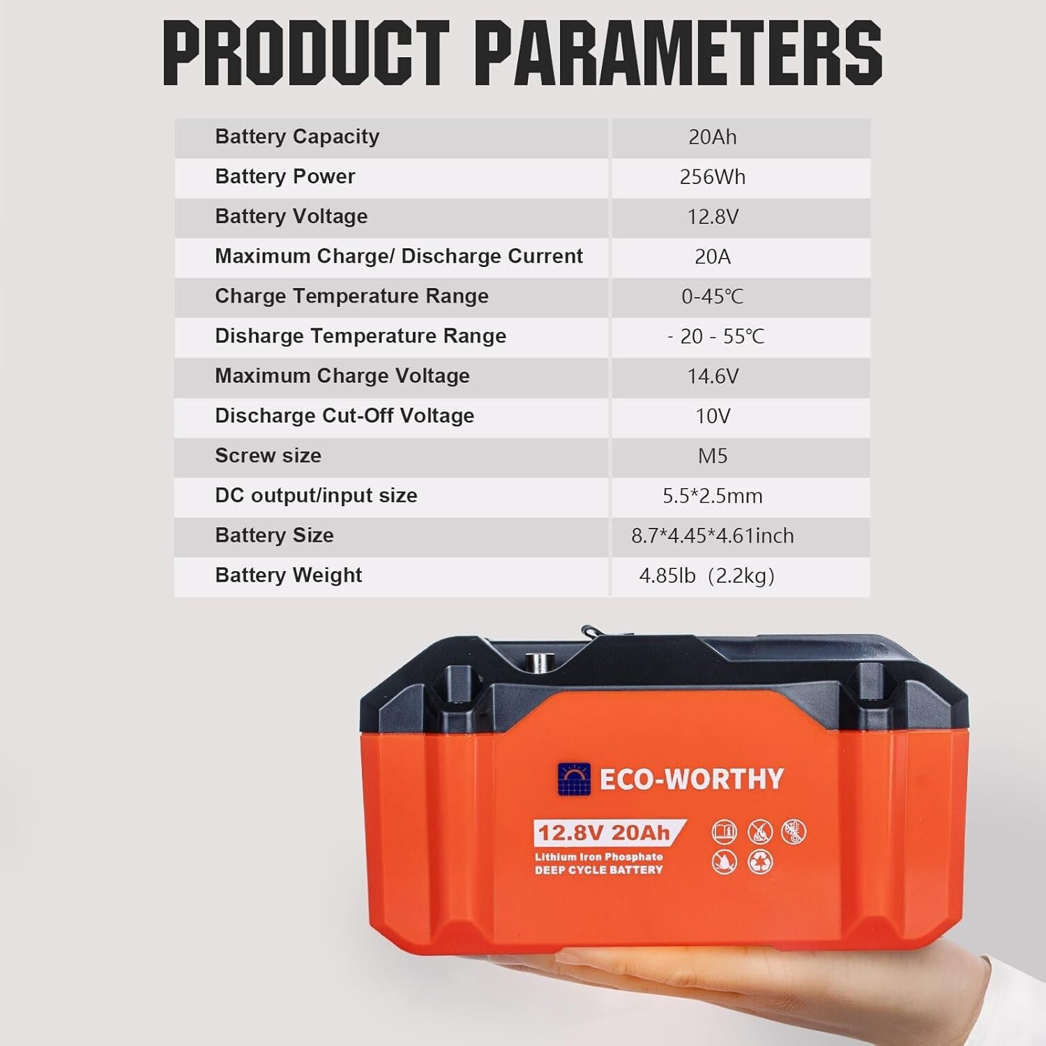 Compact 20Ah Lithium Battery - Perfect for Camping, Fishing, and Emergency Power