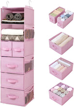 Load image into Gallery viewer, Portable 6-Shelf Hanging Closet Organizer with Pockets – Ideal for Baby Rooms