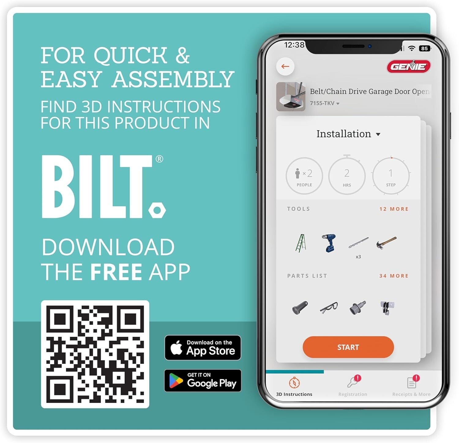 Smart Garage Door Opener with Safety Sensors & Voice Control - Easy Installation