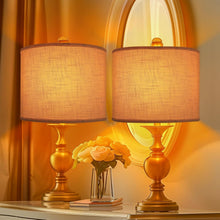 Load image into Gallery viewer, Elegant White Drum Lamp Shades 15" - Durable Natural Linen with Spider Fitter