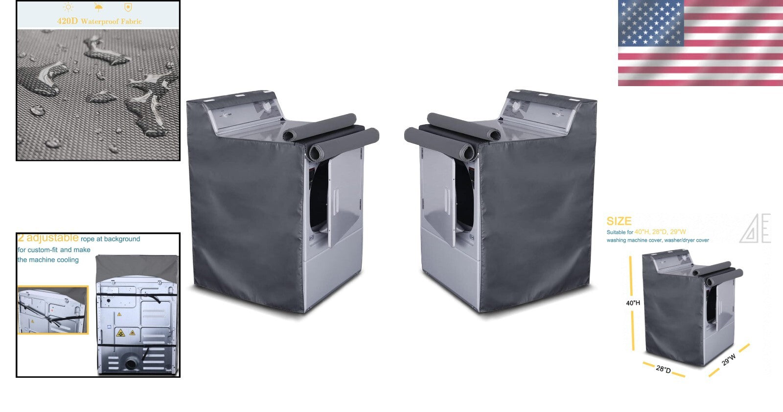 Adjustable Dustproof Washing Machine Covers – Waterproof & Easy Access Designs