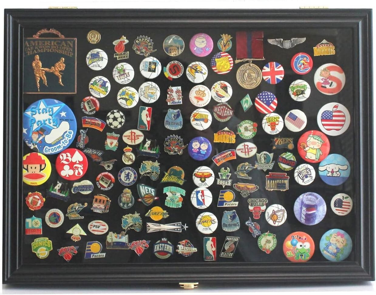 Elegant Black Finish Medal Shadow Box - Perfect for Military Medals and Pins