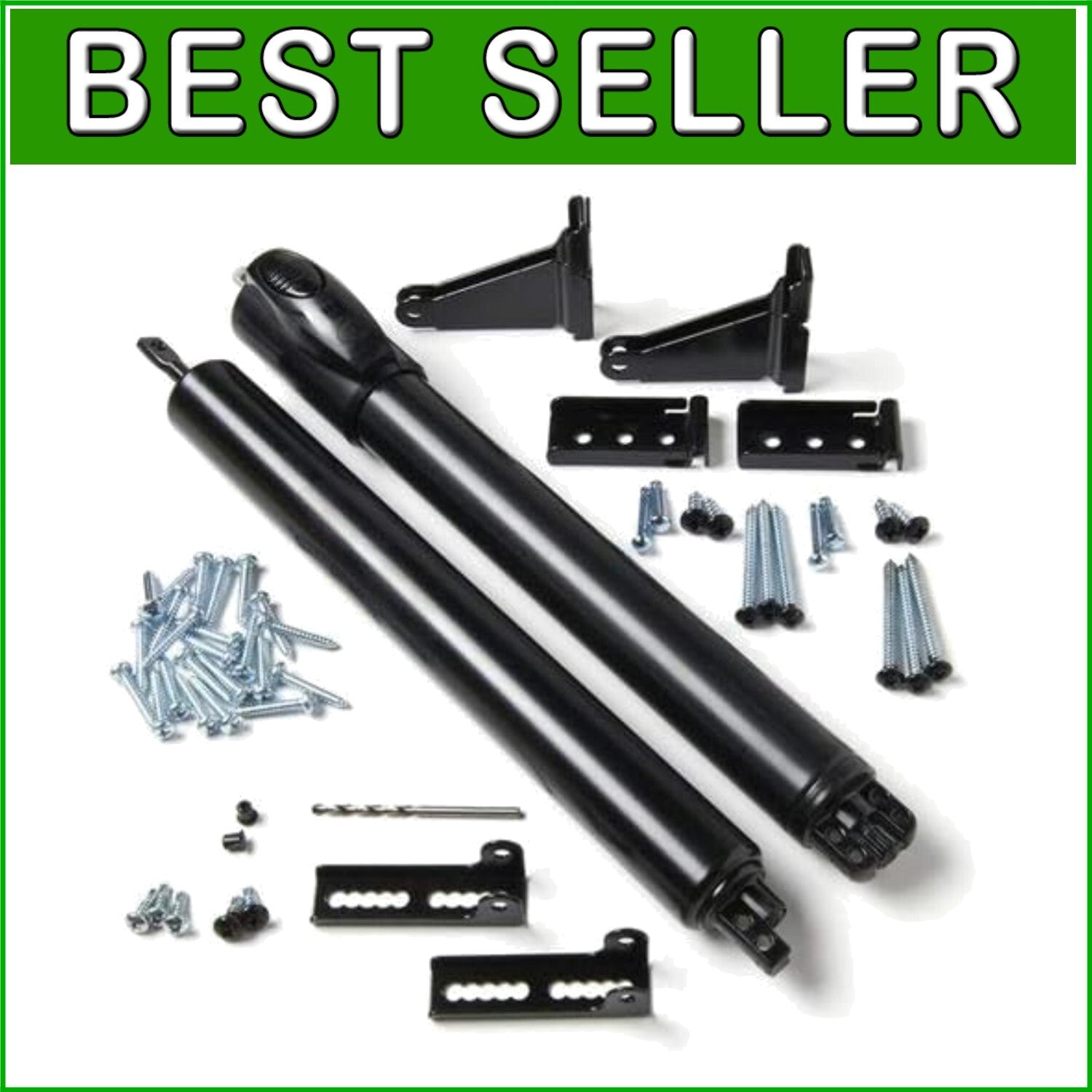 Durable Black Storm Door Closing Kit with Top and Bottom Closers for Easy Use