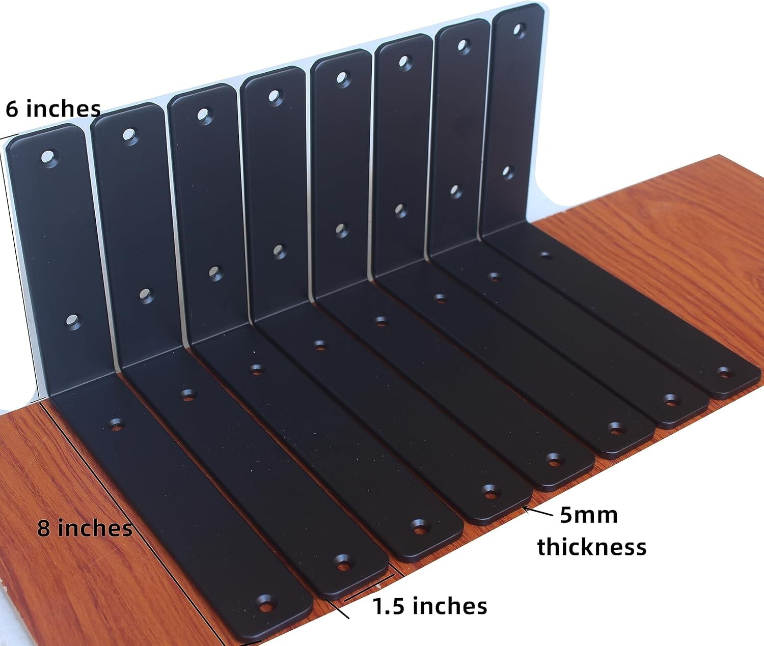 Multi-Purpose 24 Pack of Heavy-Duty Black Shelf Supports - Easy Install Design