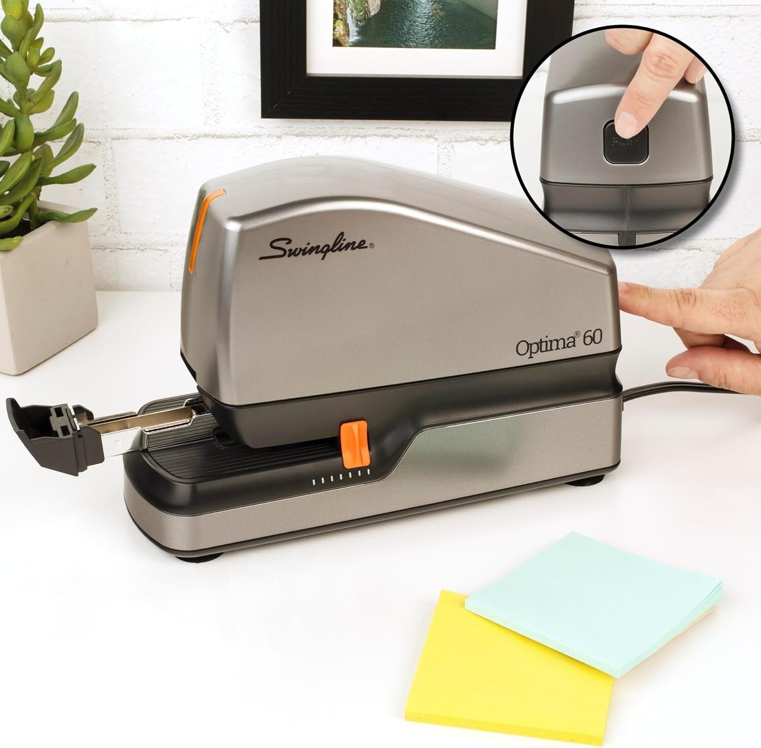 Modern Electric Stapler with 60-Sheet Capacity, QuickLoad & Low Staple Indicator