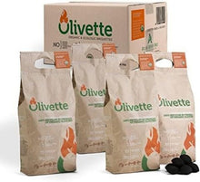 Load image into Gallery viewer, Organic Smoke-Free Charcoal Briquettes from Recycled Olive byproducts - 26.4 lbs