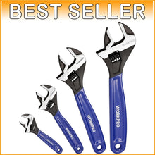Load image into Gallery viewer, Versatile Adjustable Wrench Set - 4 Sizes, Corrosion-Resistant Finish, Easy Grip