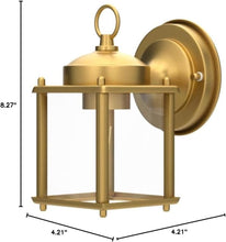 Load image into Gallery viewer, Weather Resistant Gold Wall Mount Lanterns - Set of 2 for Elegant Outdoor Spaces
