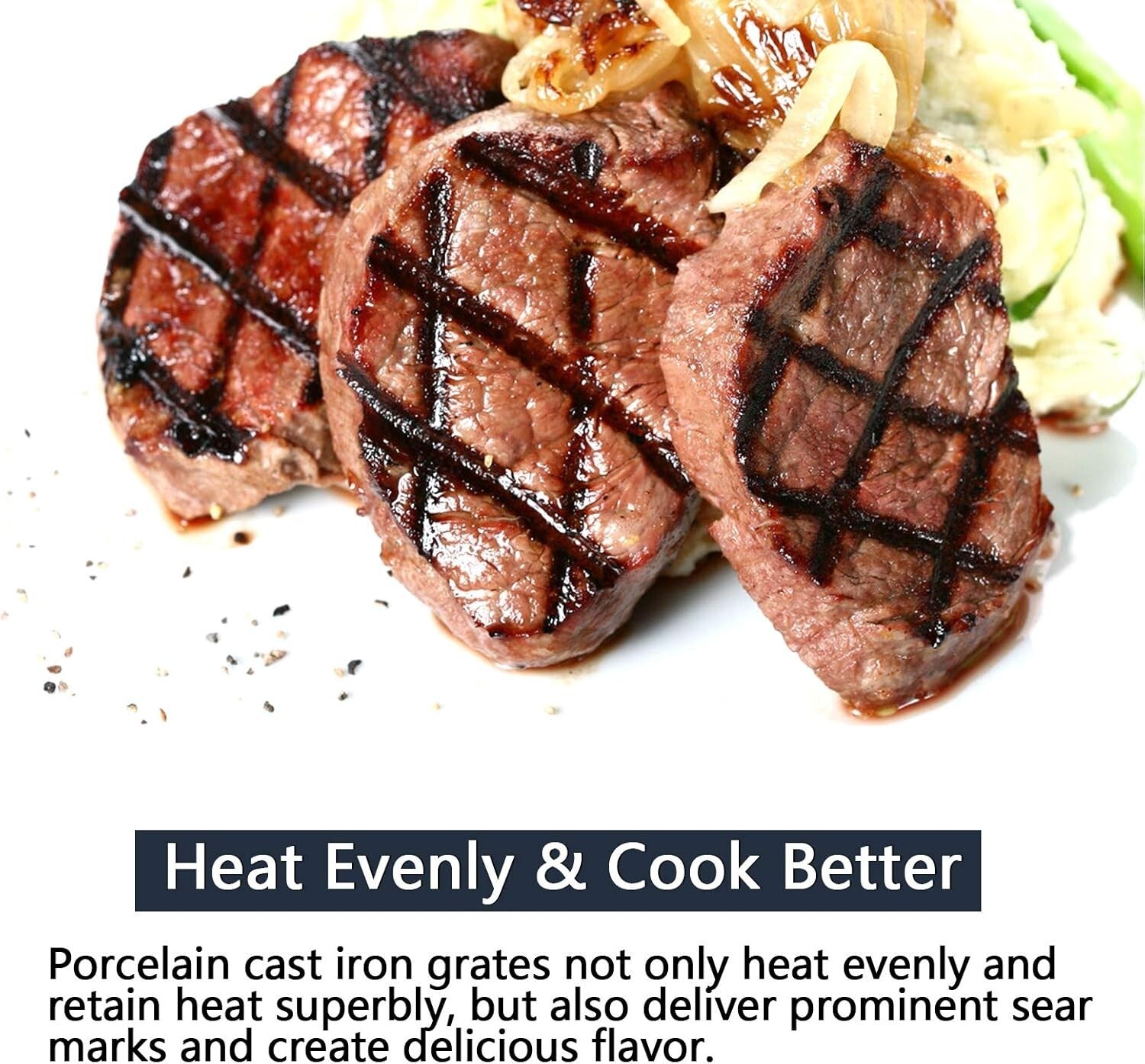 CharBroil 18 1/8'' Porcelain Coated Cast Iron Grill Grates Replacement - 2-Pack