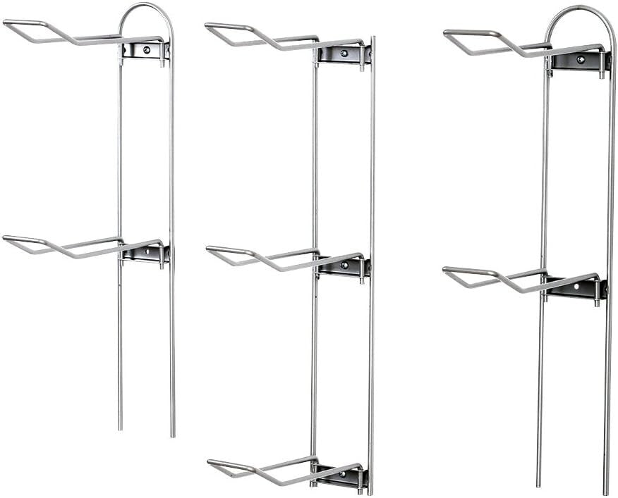 Space-Saving Silver 7-Ball Sports Rack for Efficient Garage Organization