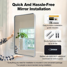Load image into Gallery viewer, Sleek 40x24 Chrome Framed Bathroom Mirror - Easy Installation and Modern Design