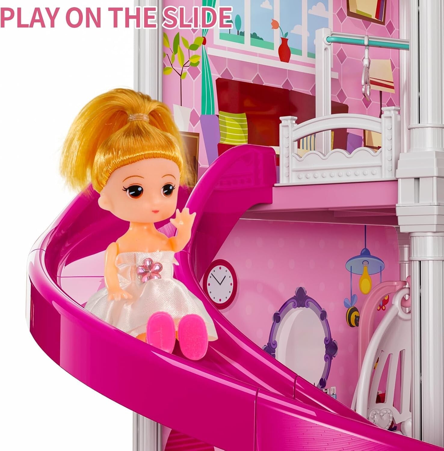 Fully Furnished 12-Room Playhouse with Dolls - Perfect Gift for Girls Ages 3-8