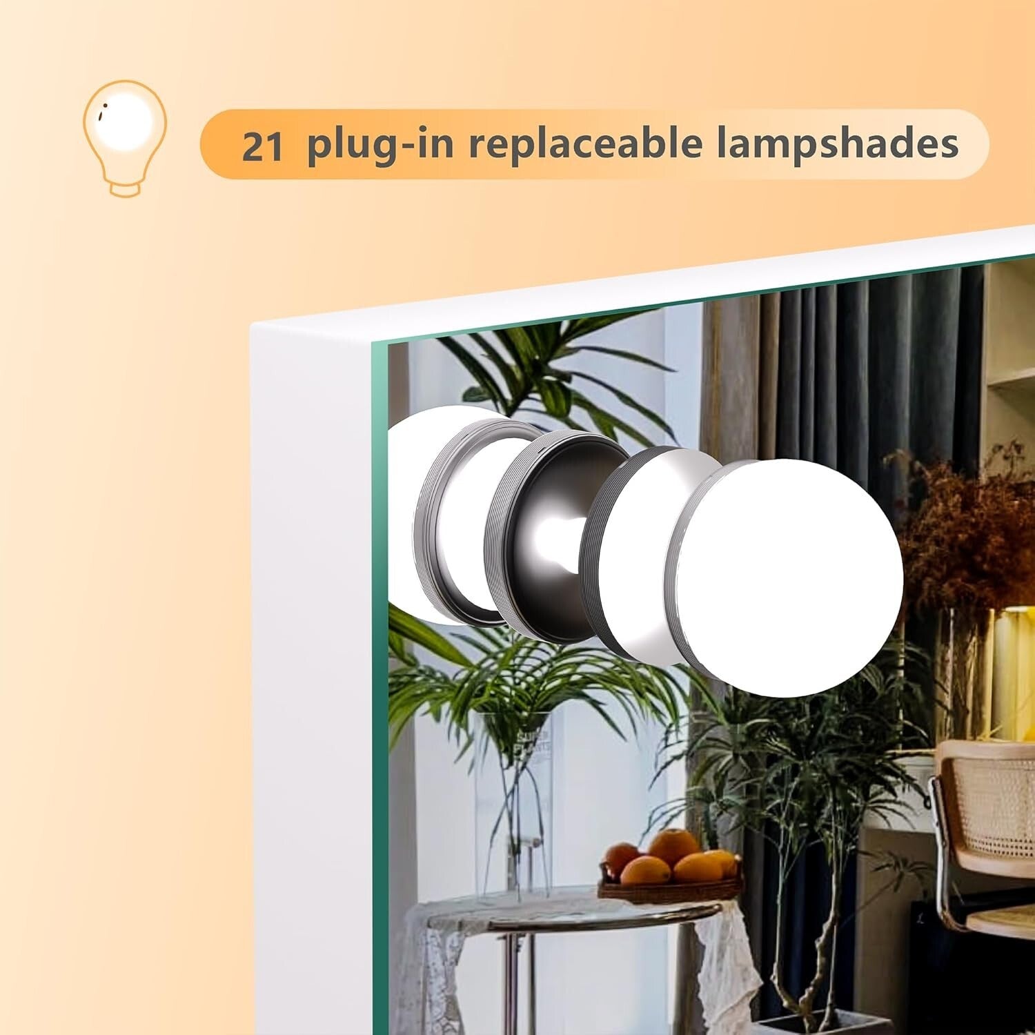 Illuminated Vanity Mirror with 21 Dimmable Bulbs & 10X Magnification, 40" x 29"