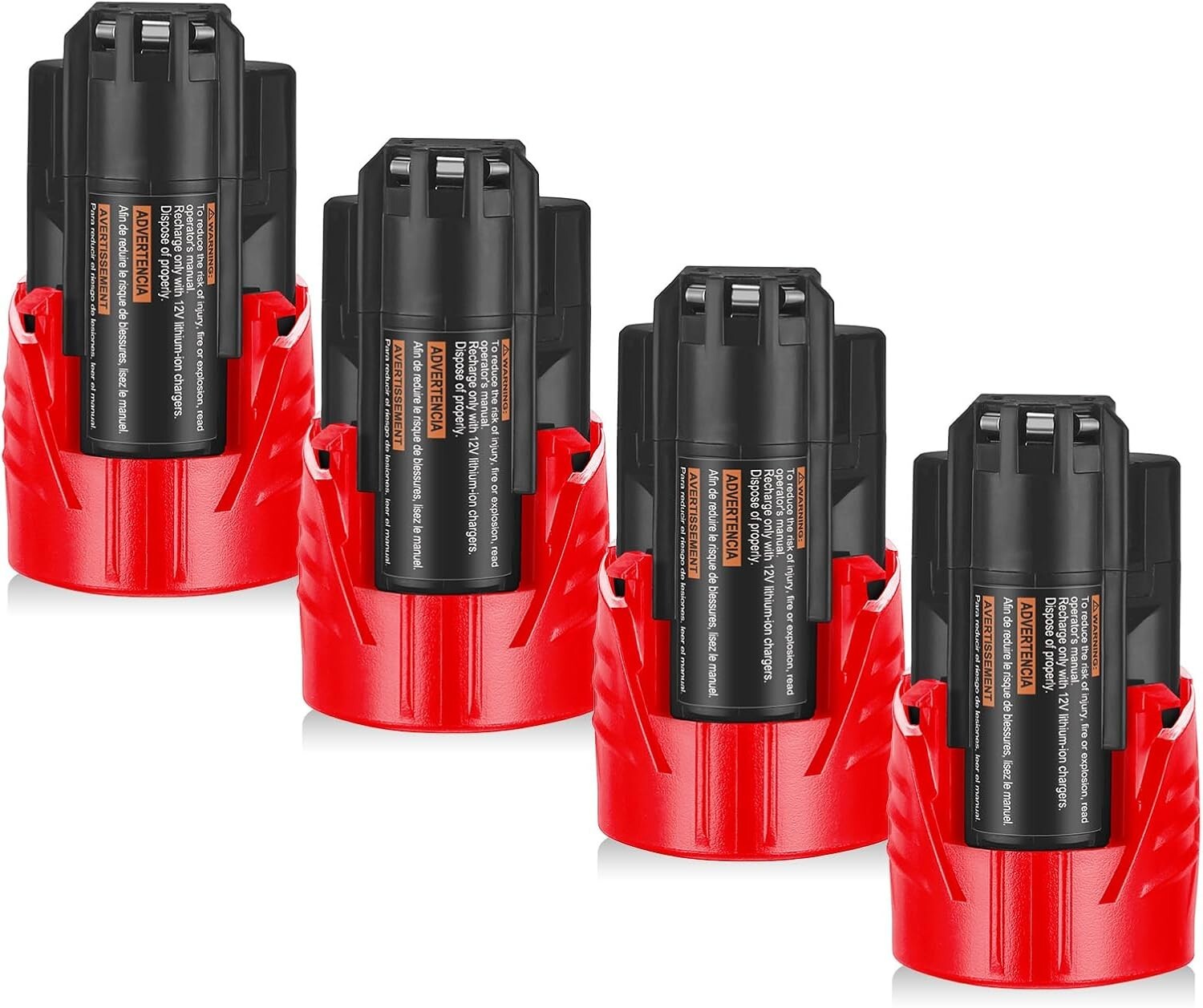 Rechargeable 4-Pack M12 Batteries – Intelligent Protection & No Memory Effect