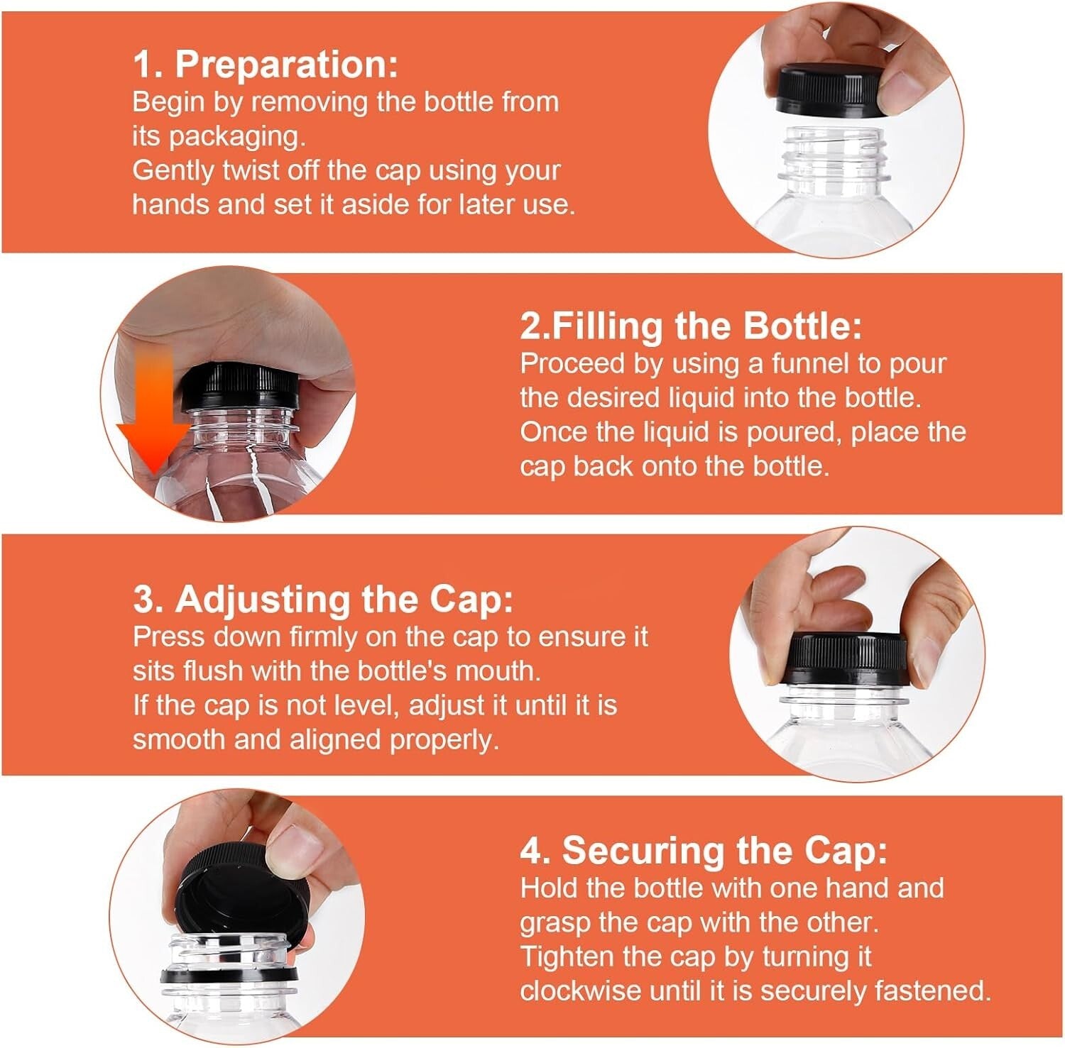 Food-Grade Clear Juice and Smoothie Bottles - 80 Count with Accessories