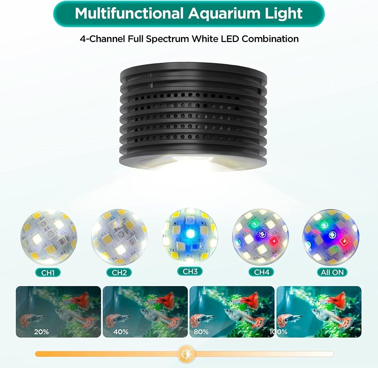 Adjustable Full Spectrum Aquarium Light for Vibrant Saltwater & Freshwater Tanks