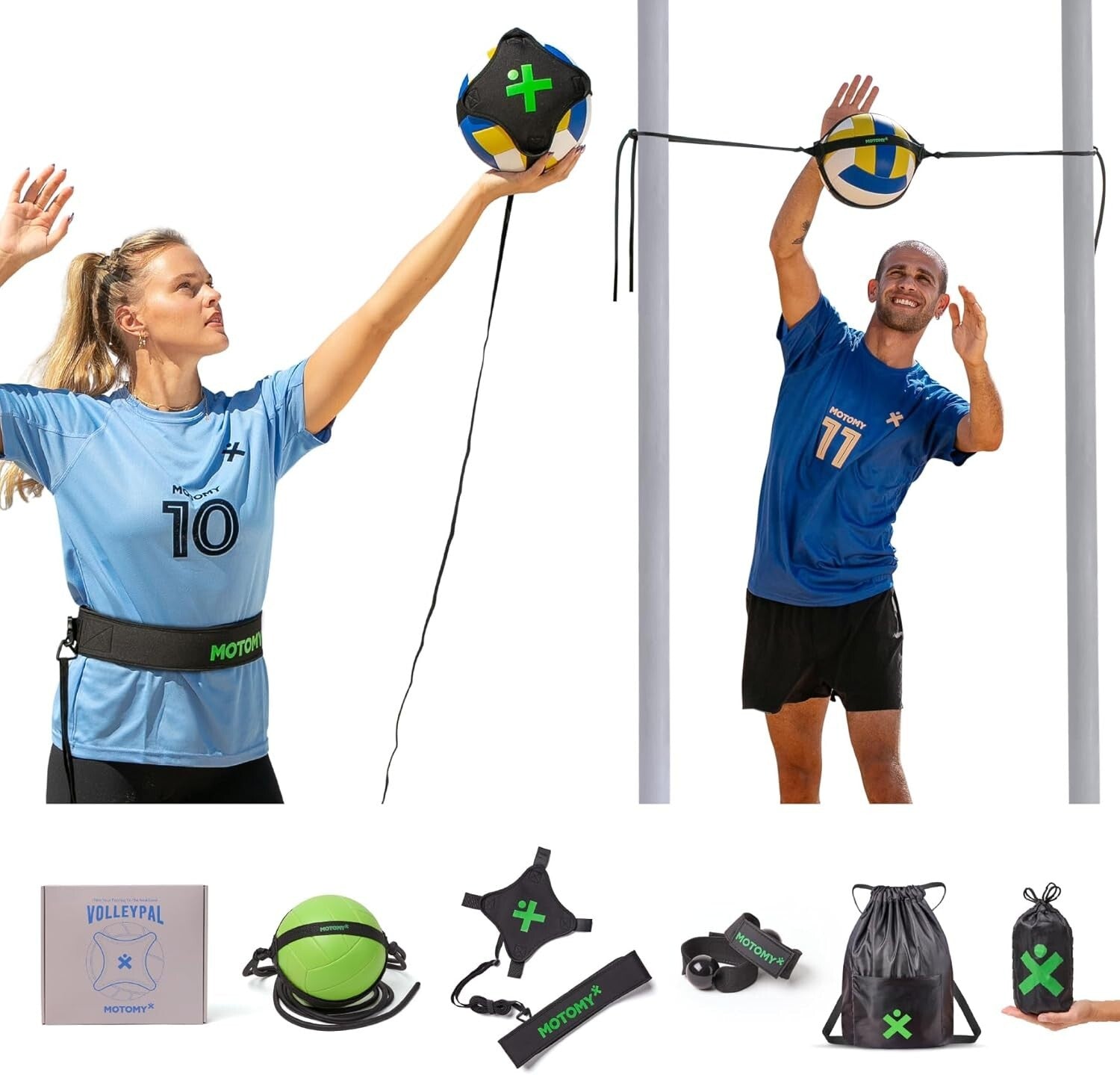 Durable Volleyball Training Equipment with Adjustable Belt & Long Elastic Cord