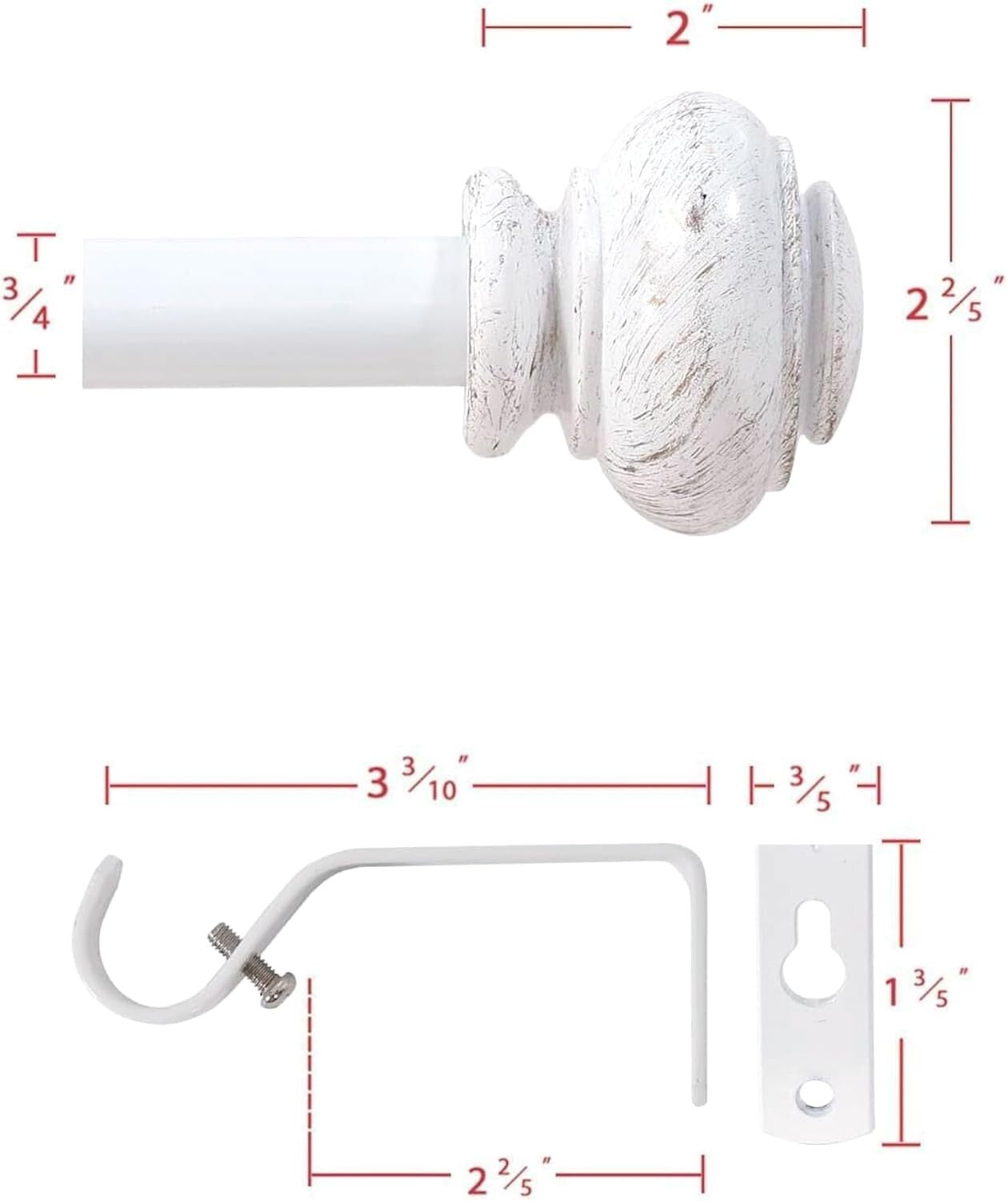 Versatile Adjustable Curtain Rods for Light to Heavy Curtains, 16.2-137.4 Inches