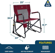 Load image into Gallery viewer, Durable Folding Rocking Chair with Mesh Backrest - Perfect for Camping &amp; Events