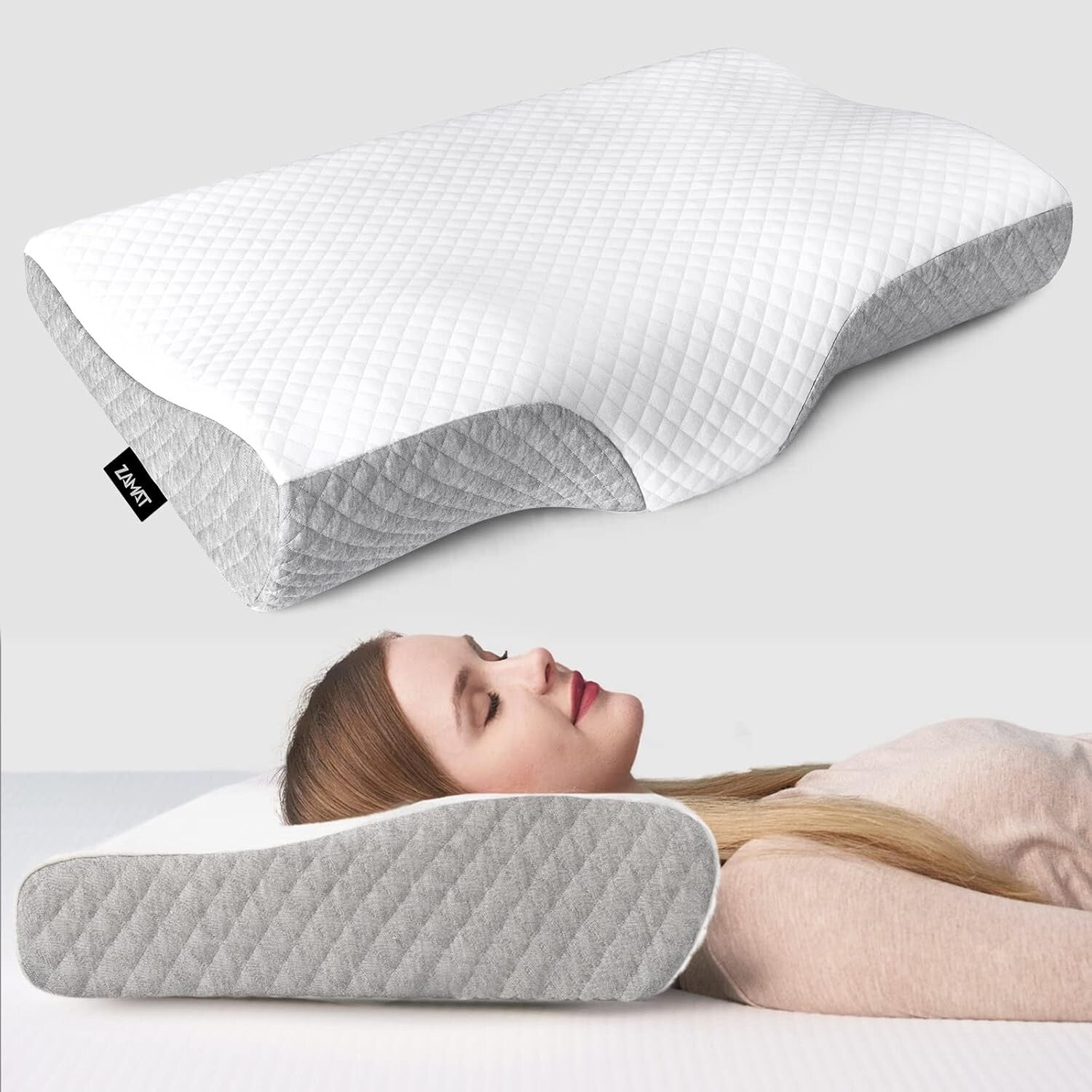 Ergonomic Cervical Pillow with Washable Cover - Alleviate Neck Pain Effortlessly