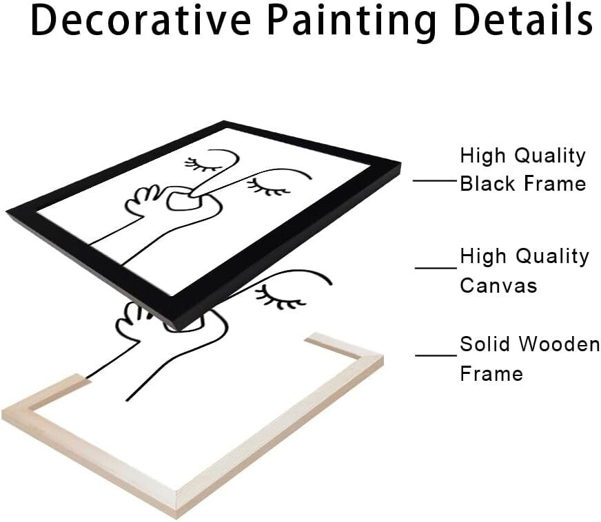 Funny Guest Toilet Wall Sign - Modern Black and White Art for Bathrooms