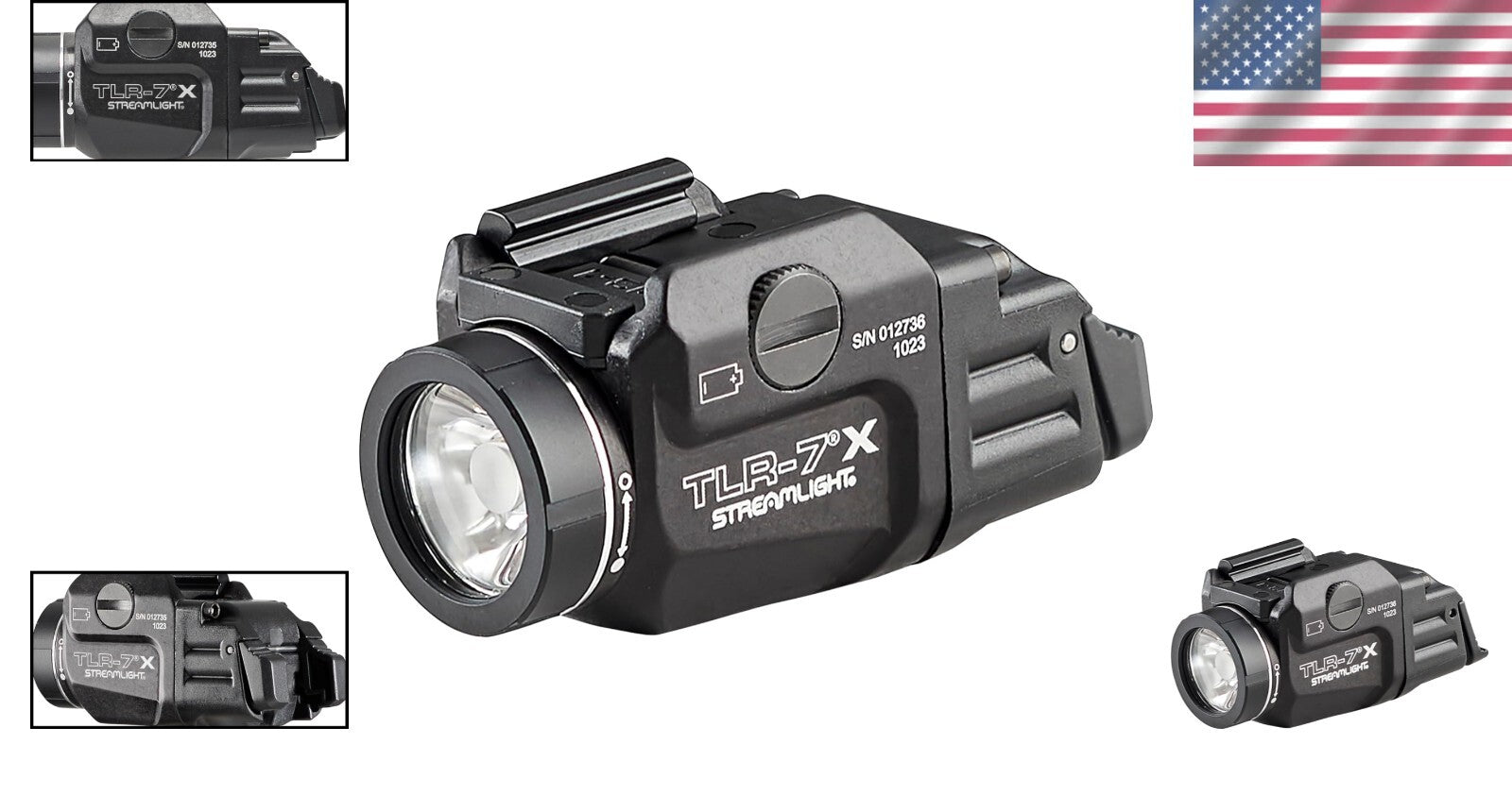 500-Lumen TLR-7 X LED Weapon Light - Waterproof, Anodized Aluminum with Key Kit