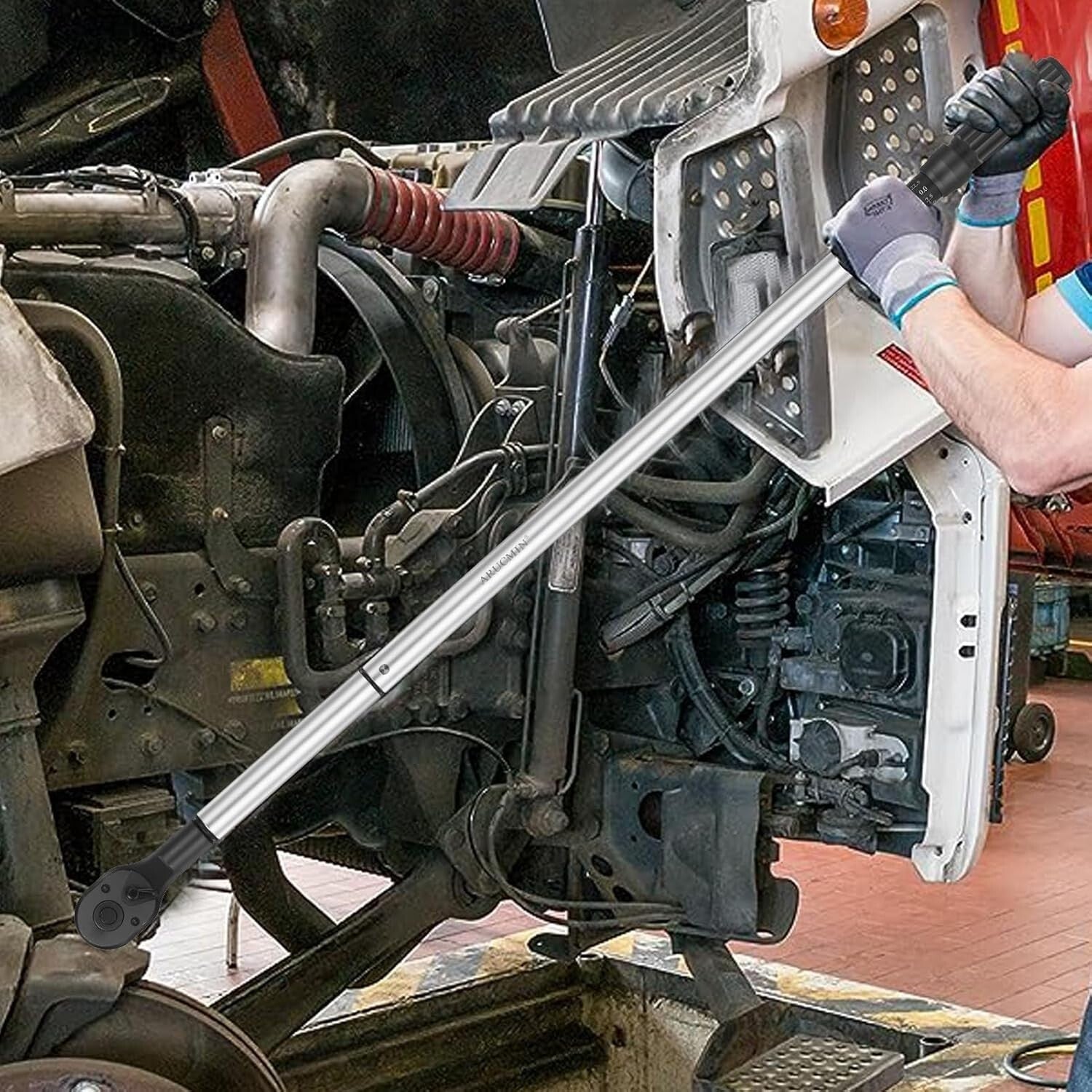 Compact 3/4-Inch Torque Wrench 100-600ft.lb with Alloy Head and Easy Read Scale