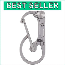 Load image into Gallery viewer, Robust Titanium Keychain Carabiner Clip - Ideal for Outdoor and Everyday Use