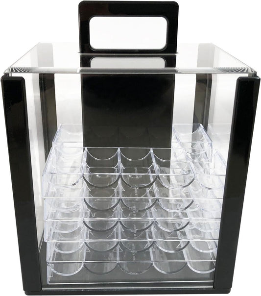 Compact Poker Chip Holder - 1000 Capacity with 10 Racks, No Assembly Needed