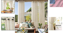 Load image into Gallery viewer, Rustic Linen Sheer Curtains - 52" x 108" Durable Drapes, Set of 2 for Indoor/...