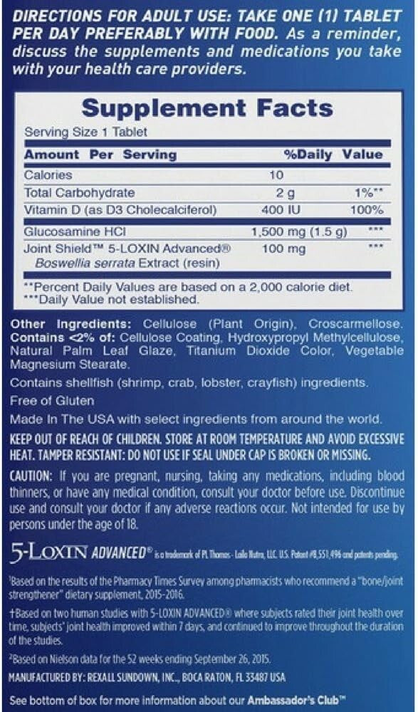 Daily Joint Revitalization - 120 Count Glucosamine Tablets for Active Adults