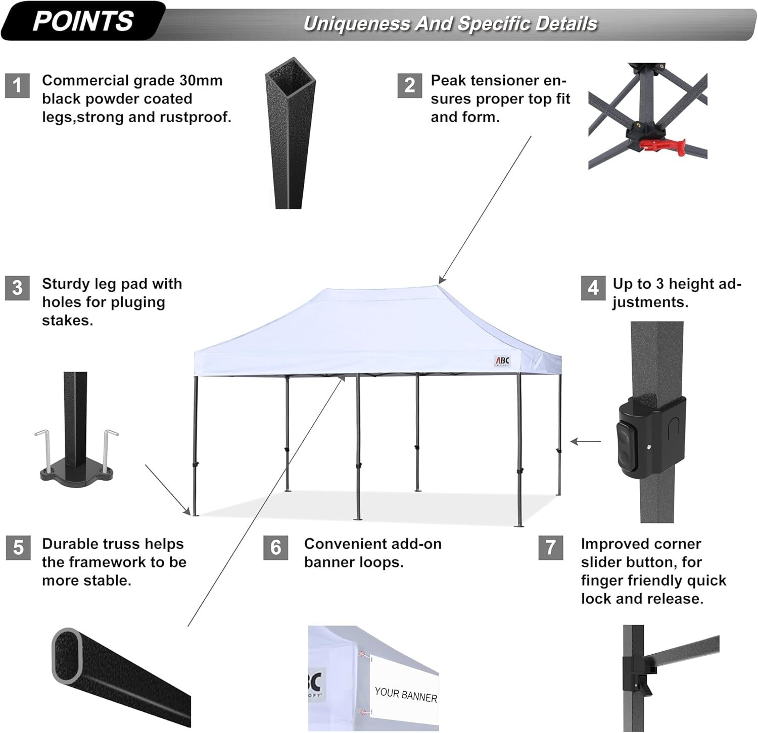 Heavy-Duty 10x20 Canopy Tent with UV Protection - Ideal for Festivals & Parties