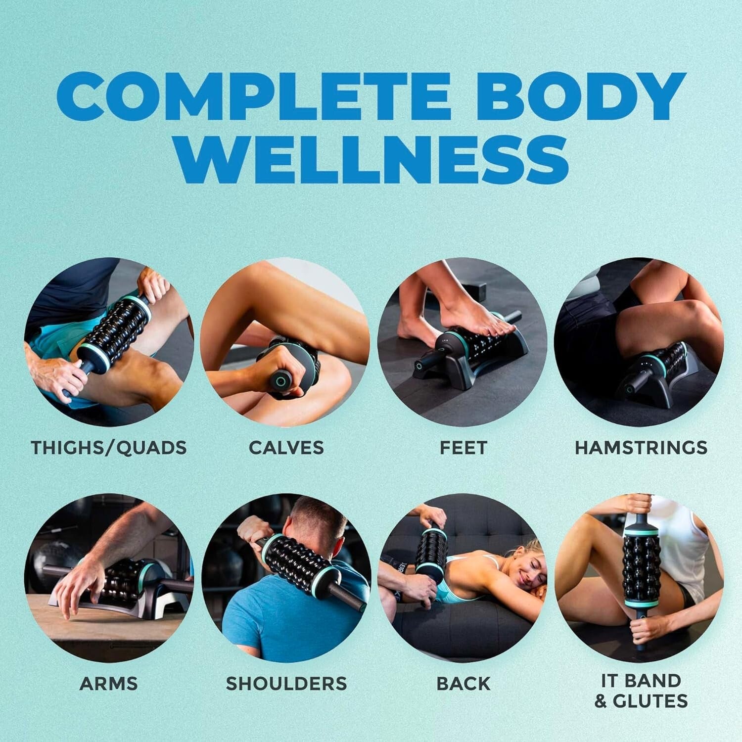 Deep Tissue RPM Rolling Massager - Hands-Free Percussion Therapy for Relief