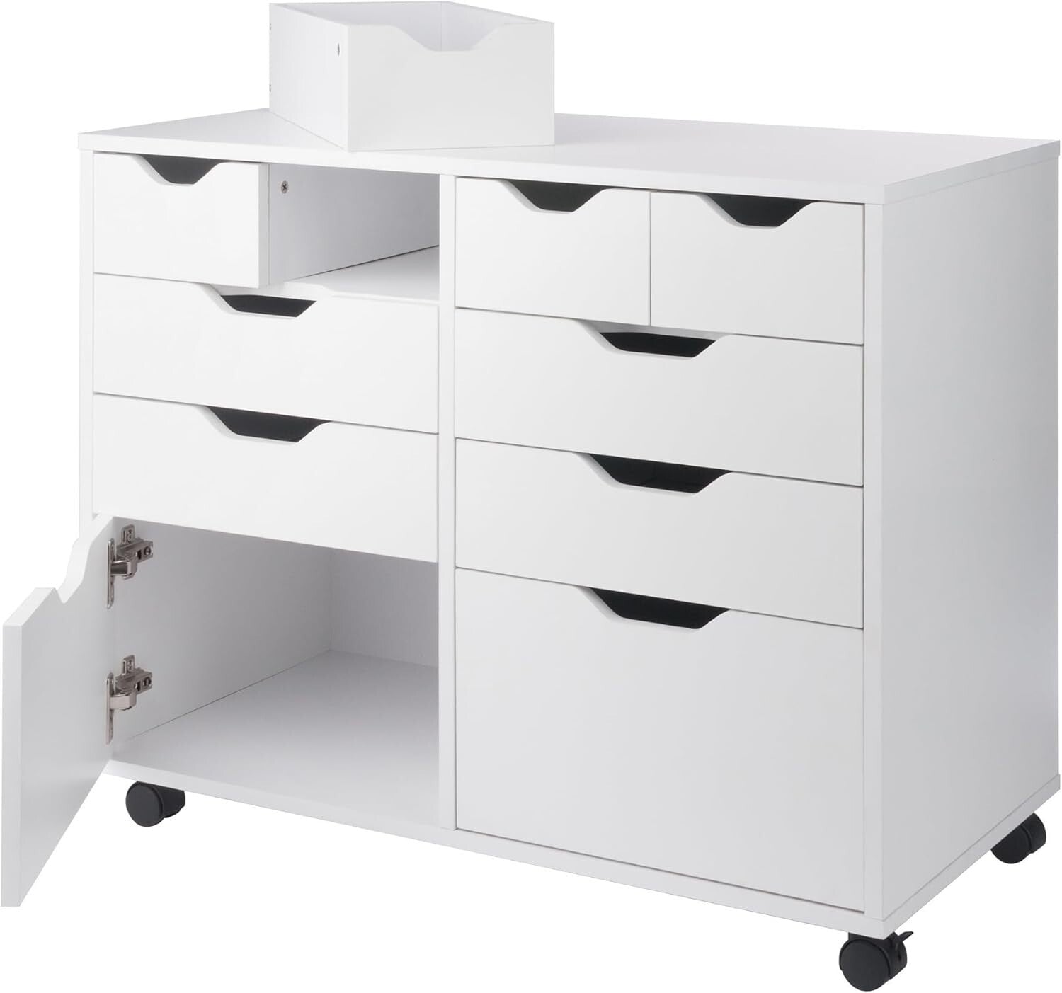 Halifax Mobile Storage Cabinet - 2 Doors, Easy-Glide Drawers, Modern Design