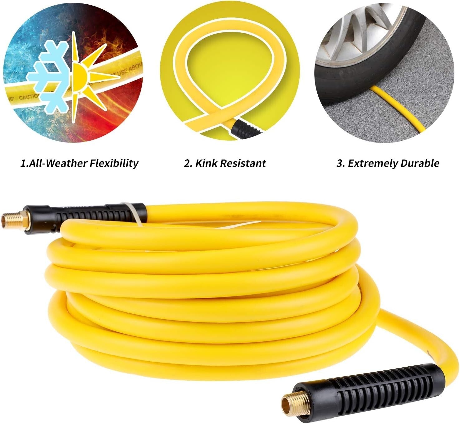 19-Piece Air Compressor Accessories Kit with 25FT Hybrid Hose & Clean-Up Tools