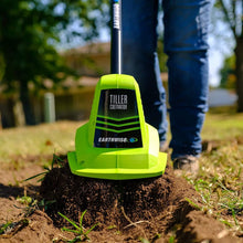Load image into Gallery viewer, 20V Cordless Electric Garden Tiller with 7.5" Cutting Width &amp; Charger - Green