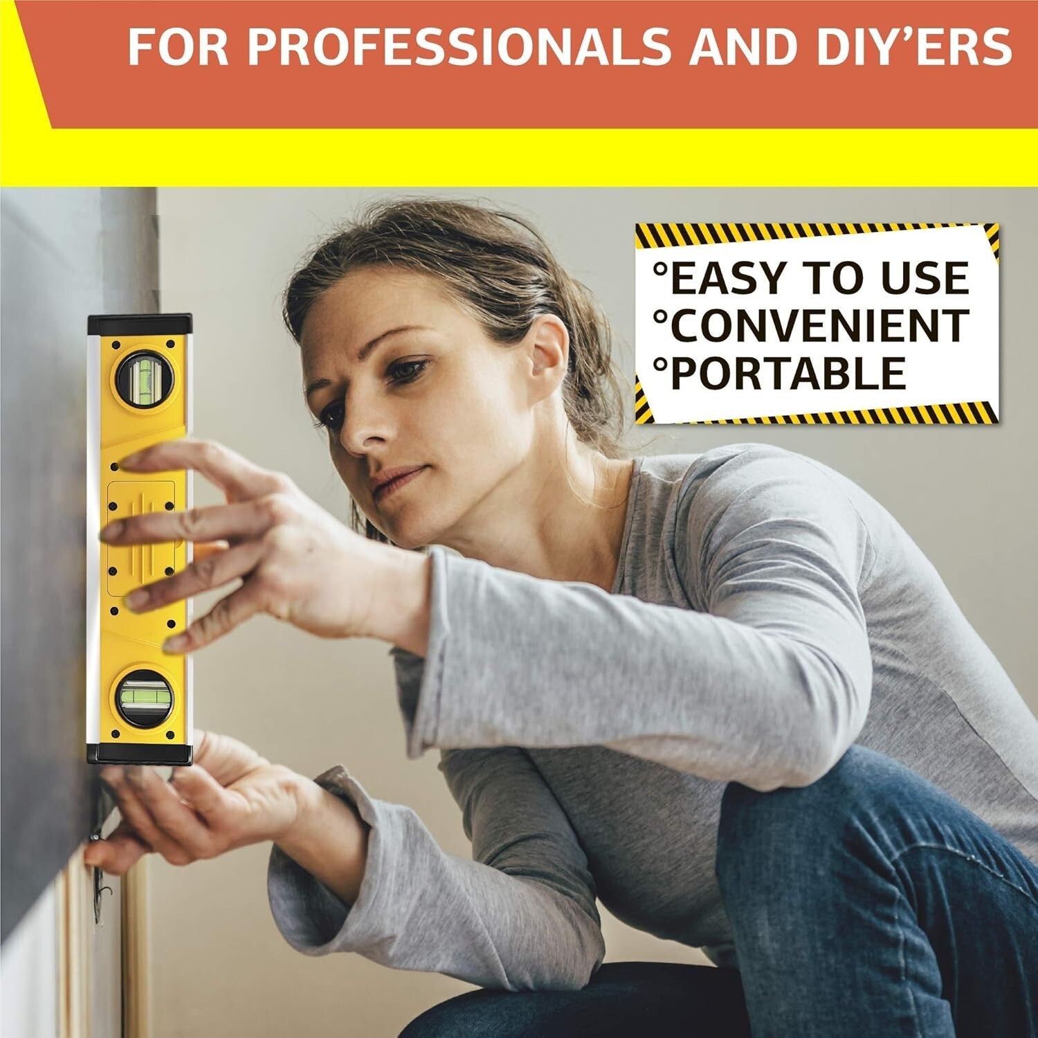 Precision Digital Level - 10-Inch with LCD & 8 Angle Storage for Contractors