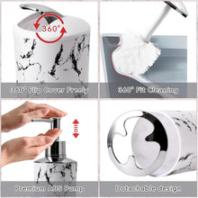 Load image into Gallery viewer, Complete White Marble Bathroom Collection - Trash Can, Soap Dispenser &amp; More