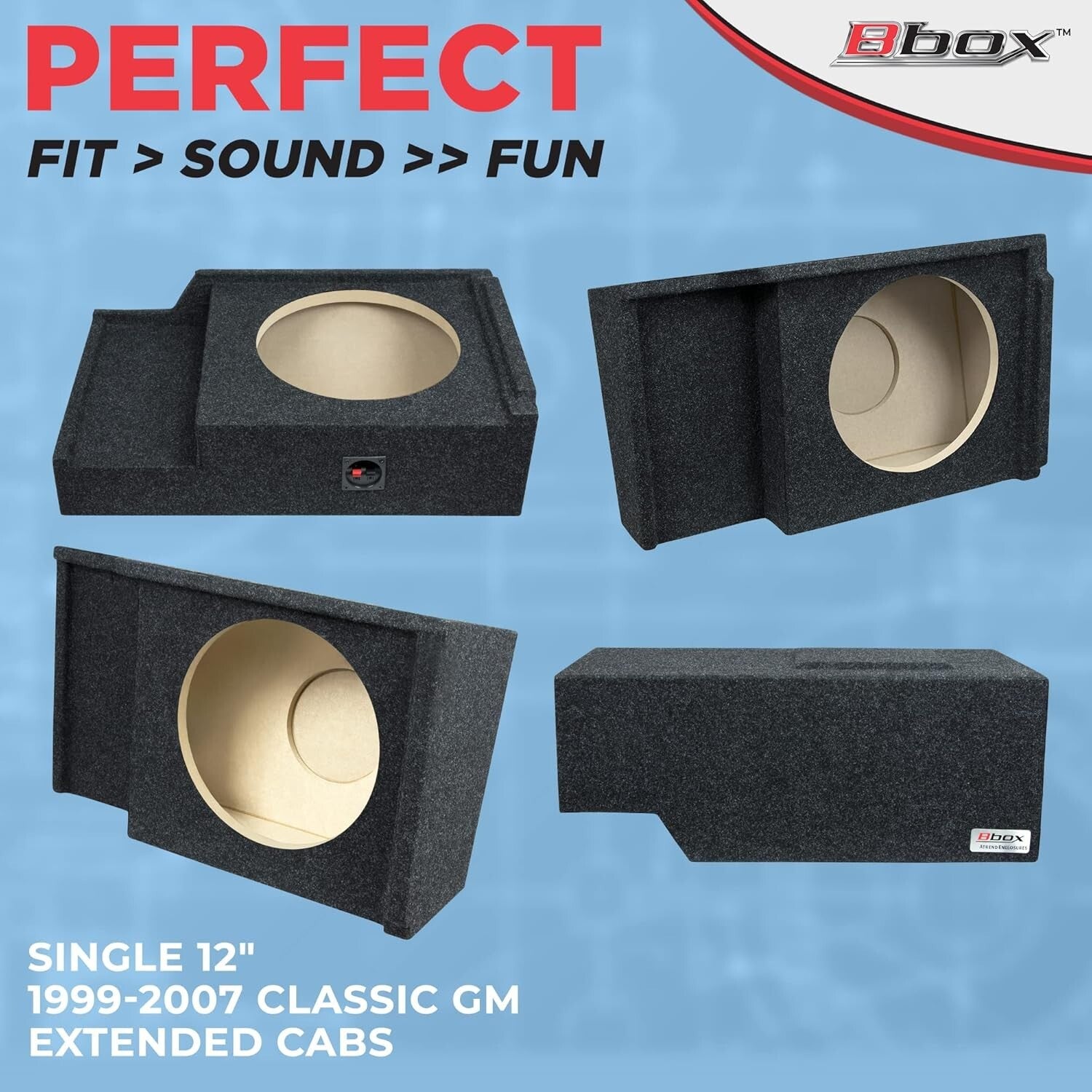 Bbox 12-Inch Sealed Subwoofer Enclosure for 1999-2007 GM Trucks - Premium Bass