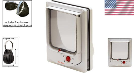 Electromagnetic 4-Way-Locking Cat Flap - Secure Access for Your Feline Friend