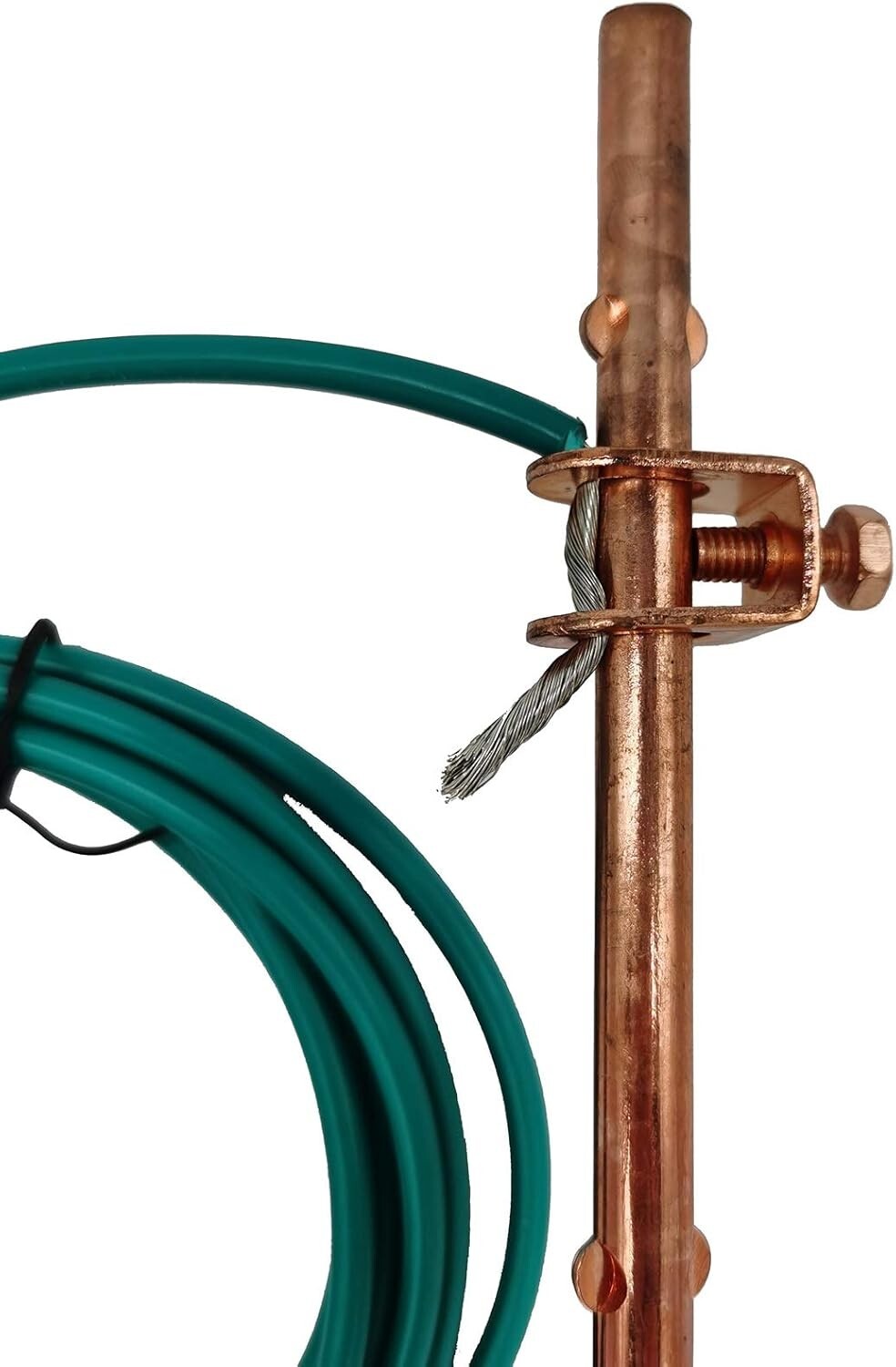 4 Premium Copper Bonded Ground Rods with Clamps - Essential for Grounding Needs