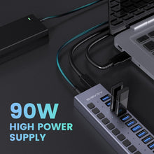 Load image into Gallery viewer, High-Speed 16-Port USB 3.0 Splitter - Durable Design with On/Off Switches