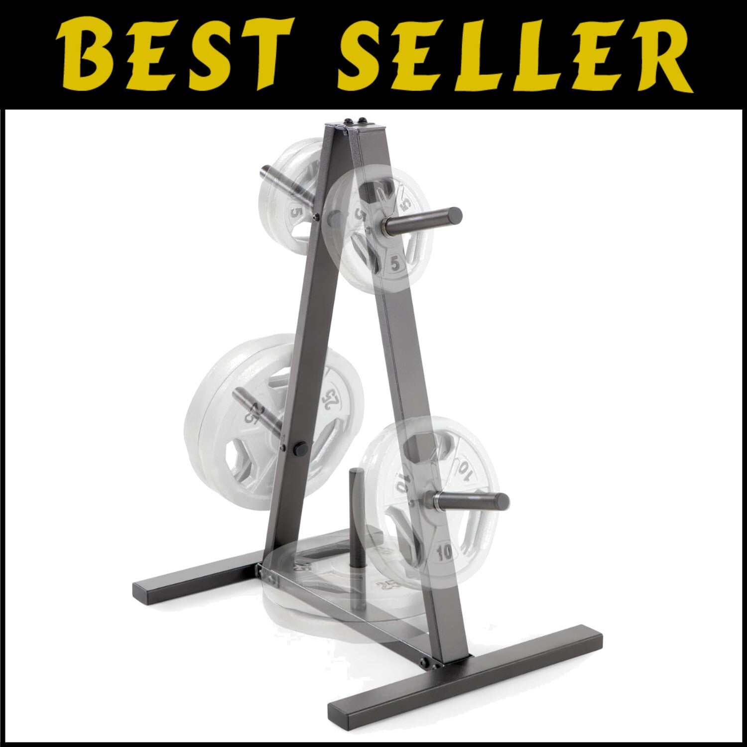 Sturdy Weight Plate Tree for 1-Inch Plates - Ideal for Home Gym Clutter