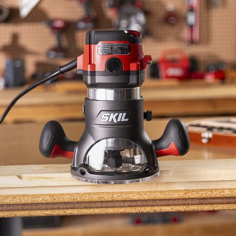 Ergonomic 10 Amp Corded Router with Dust Extraction and Micro-Depth Control
