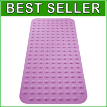 Load image into Gallery viewer, Washable Non-Toxic Bath Mat 18x40 - Light Purple Silicone for Excellent Grip