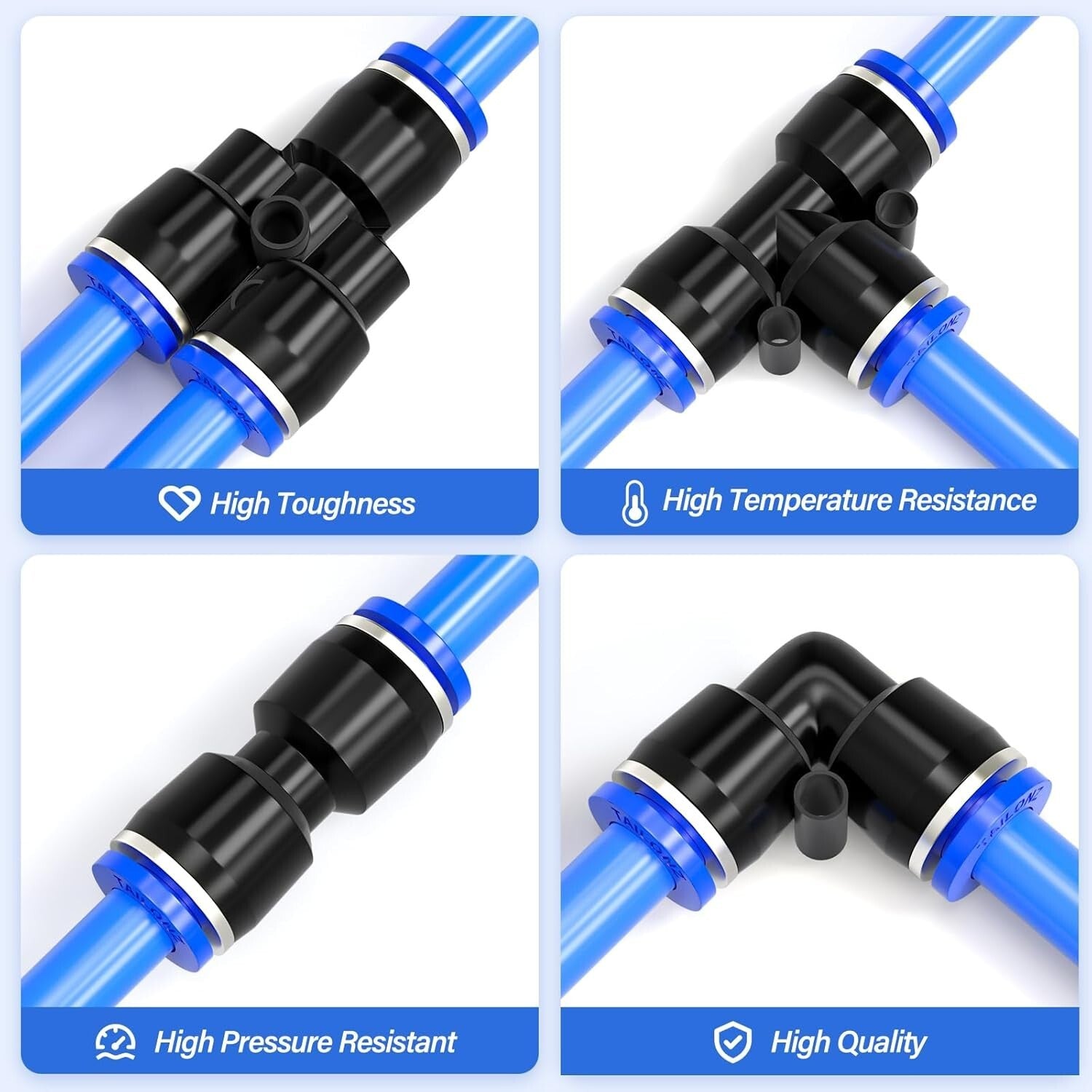 Durable Copper and Plastic Pneumatic Fittings - 66-Piece Set for Professionals