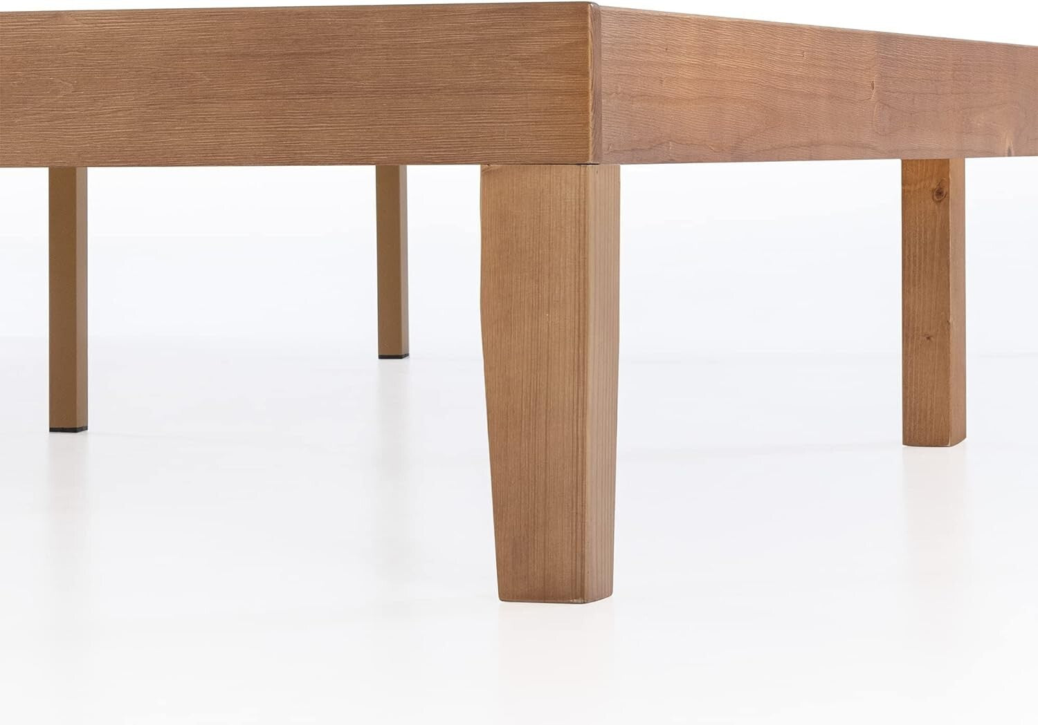 Durable 12-Inch King Platform Bed with Wooden Slats - Mid-Century Modern Style