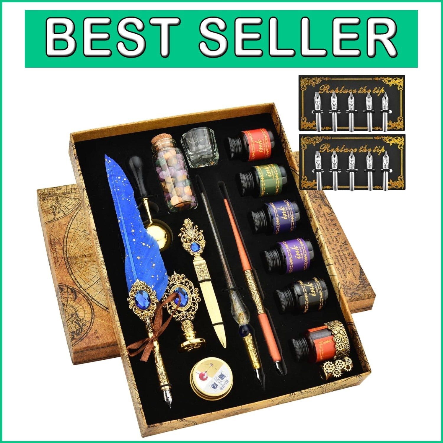Elegant Quill Pen Set - Feather Dip Pen & Accessories for Smooth Calligraphy