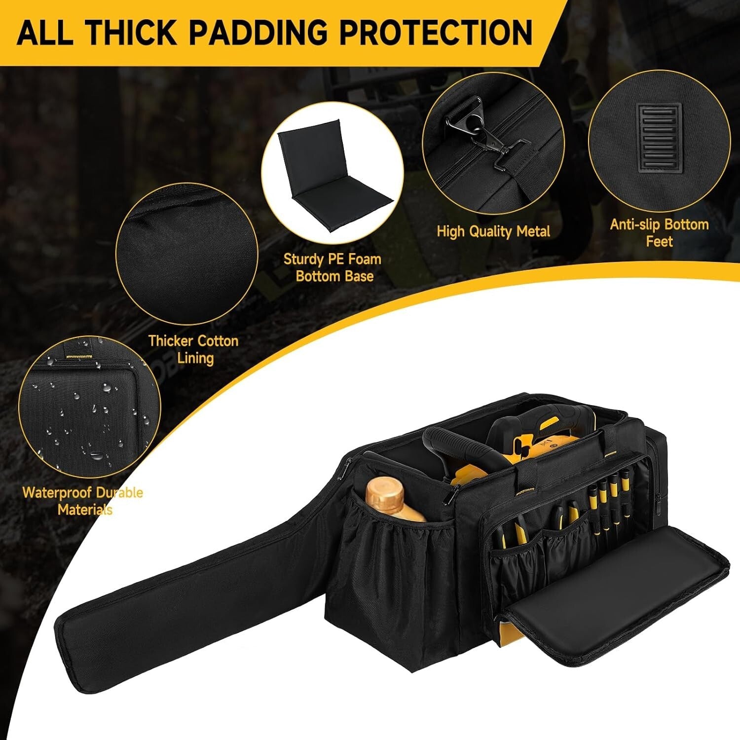 Versatile Hydro-Proof Chainsaw Storage Bag - Detachable Strap for Easy Carrying