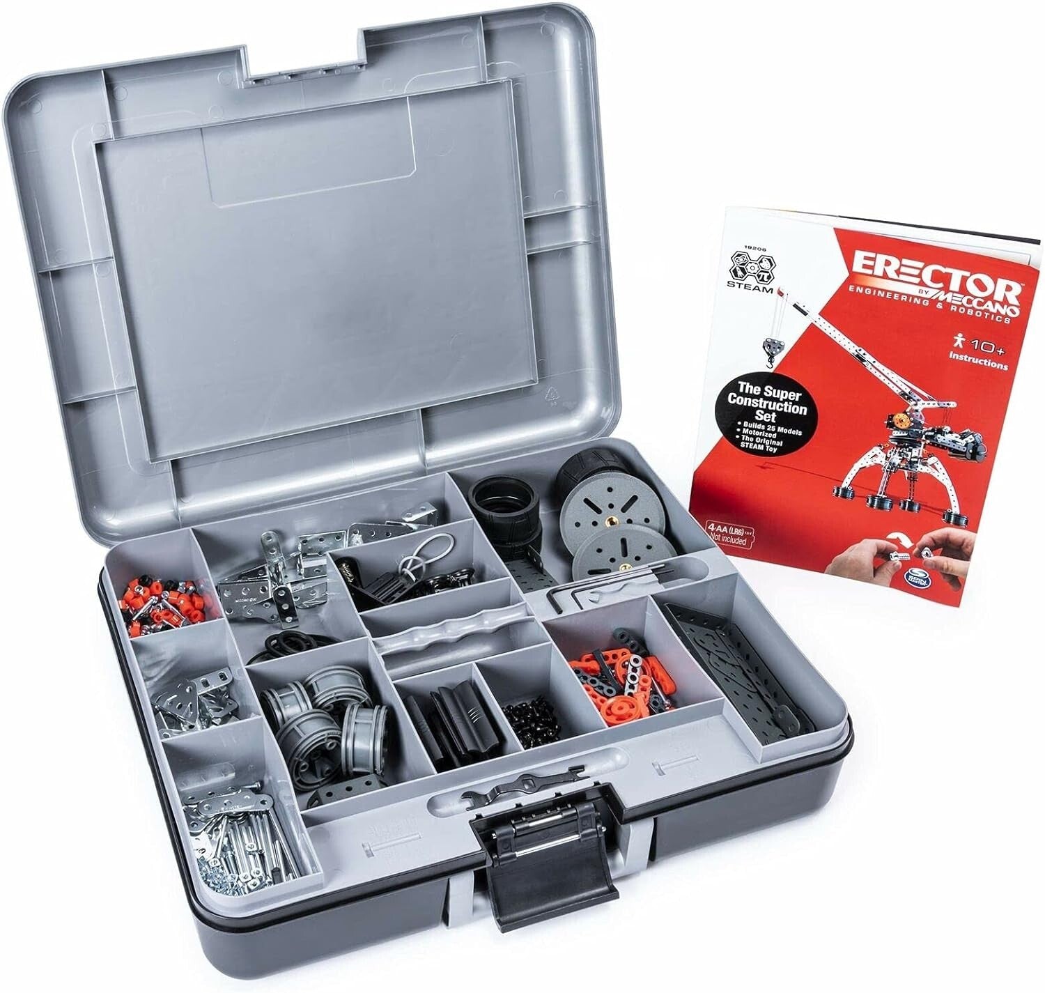 Erector Super Construction 25-in-1 Motorized Building Set - 638 Pieces & Tools